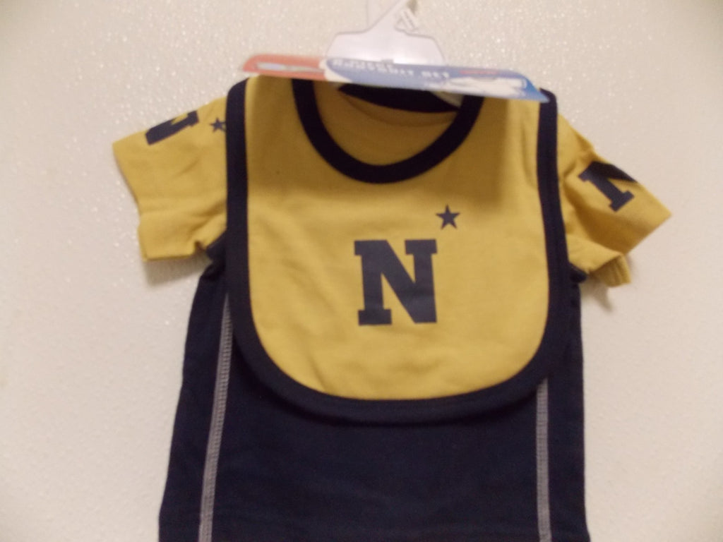 NCAA Navy Midshipmen Bodysuit Bib Bootie Set Size 6/9 M by OUTERStuff