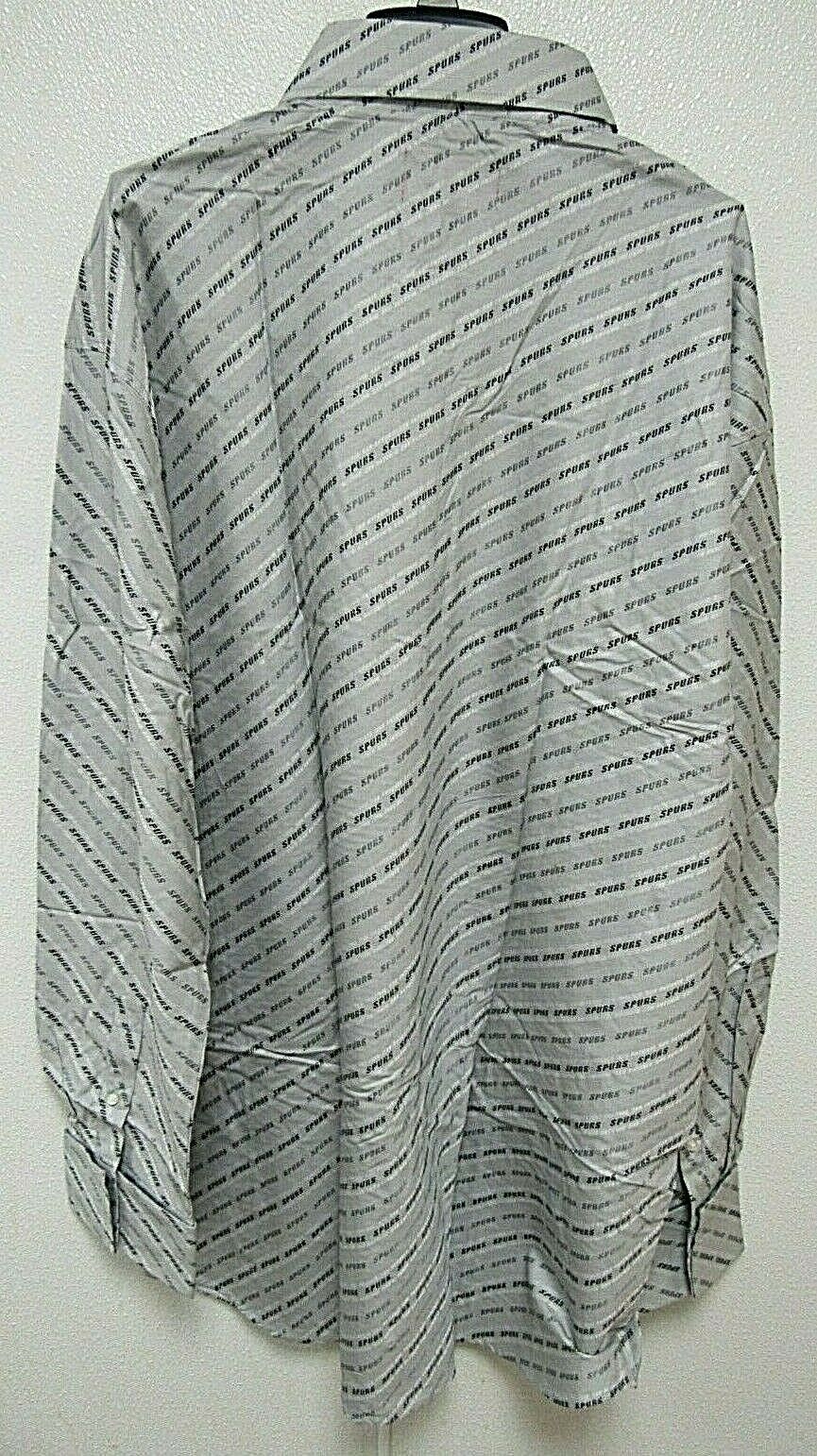 NBA San Antonio Spurs Gray Button Up Dress Shirt XL Long Sleeve Headmaster