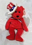 TY Beanie Babies Red White n Blue SAMS w/Hat Plush Bear All have July 4 2003 DOB