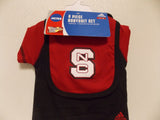 North Carolina State Bodysuit Bib Bootie Red and Black Set Size 24M by OUTERStuff