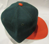 NWT NCAA The Game Fitted Hat- Miami Hurricanes Size 6 7/8 Green with Orange Brim