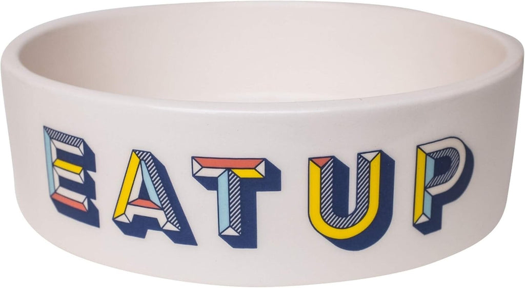 Park Life Designs EAT UP on White Medium Pet Bowl 6-1/4 in Diameter #14008