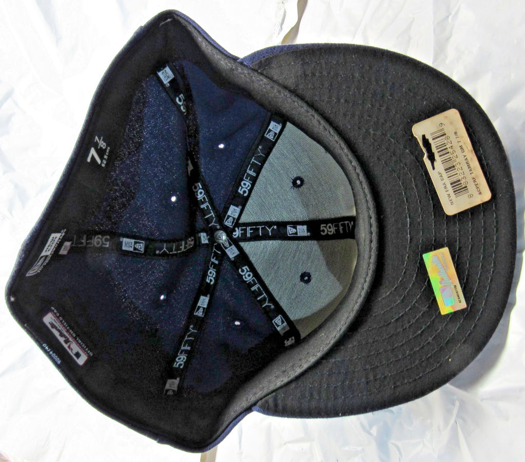 NWT MLB Tampa Bay Rays 59FIFTY On Field Fitted Navy Hat Size 7 3/4