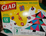 GLAD 2 Pack 64 oz. Limited Edition Christmas Holiday Plastic Storage Container
