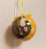 Basset Hound Christmas Ornament Shatter Proof Ball 2.75" Diameter