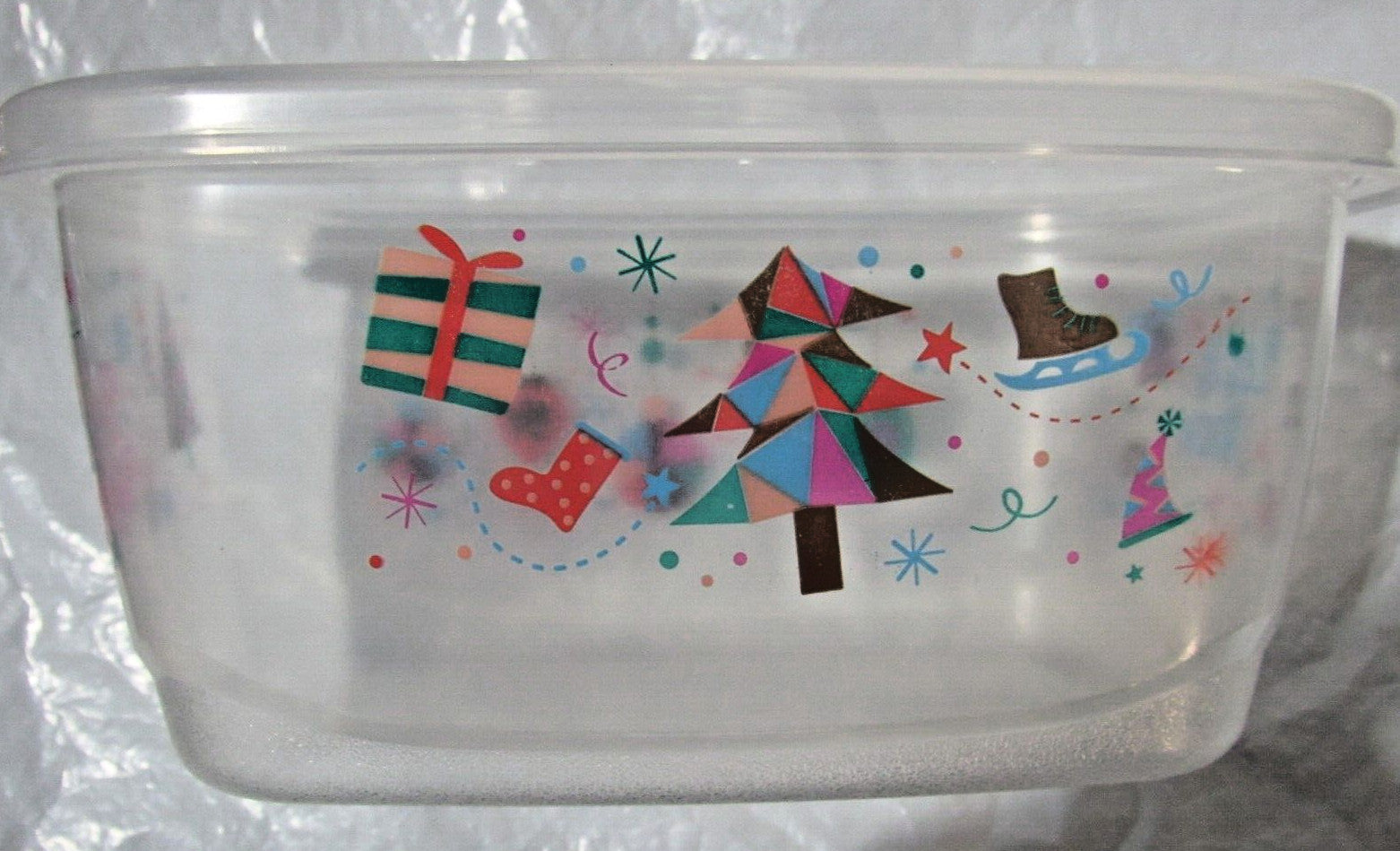 GLAD 2 Pack 64 oz. Limited Edition Christmas Holiday Plastic Storage Container