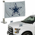 NFL Dallas Cowboys 6" tall Ambassador Hood or Trunk Car Flags Size 4"x6" 2 Pack