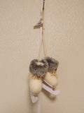 Macy's Holiday Lane Cozy Christmas White and Gray Ice Skates Ornament