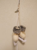 Macy's Holiday Lane Cozy Christmas White and Gray Ice Skates Ornament