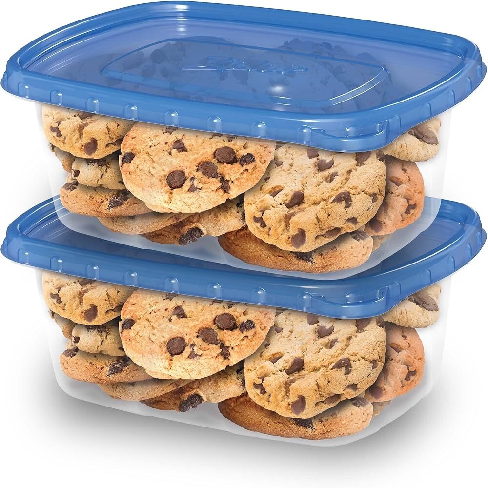 Lot of 2 Ziploc Smart Snap Leak Proof 2.25 cup Deep Rectangle Storage Containers