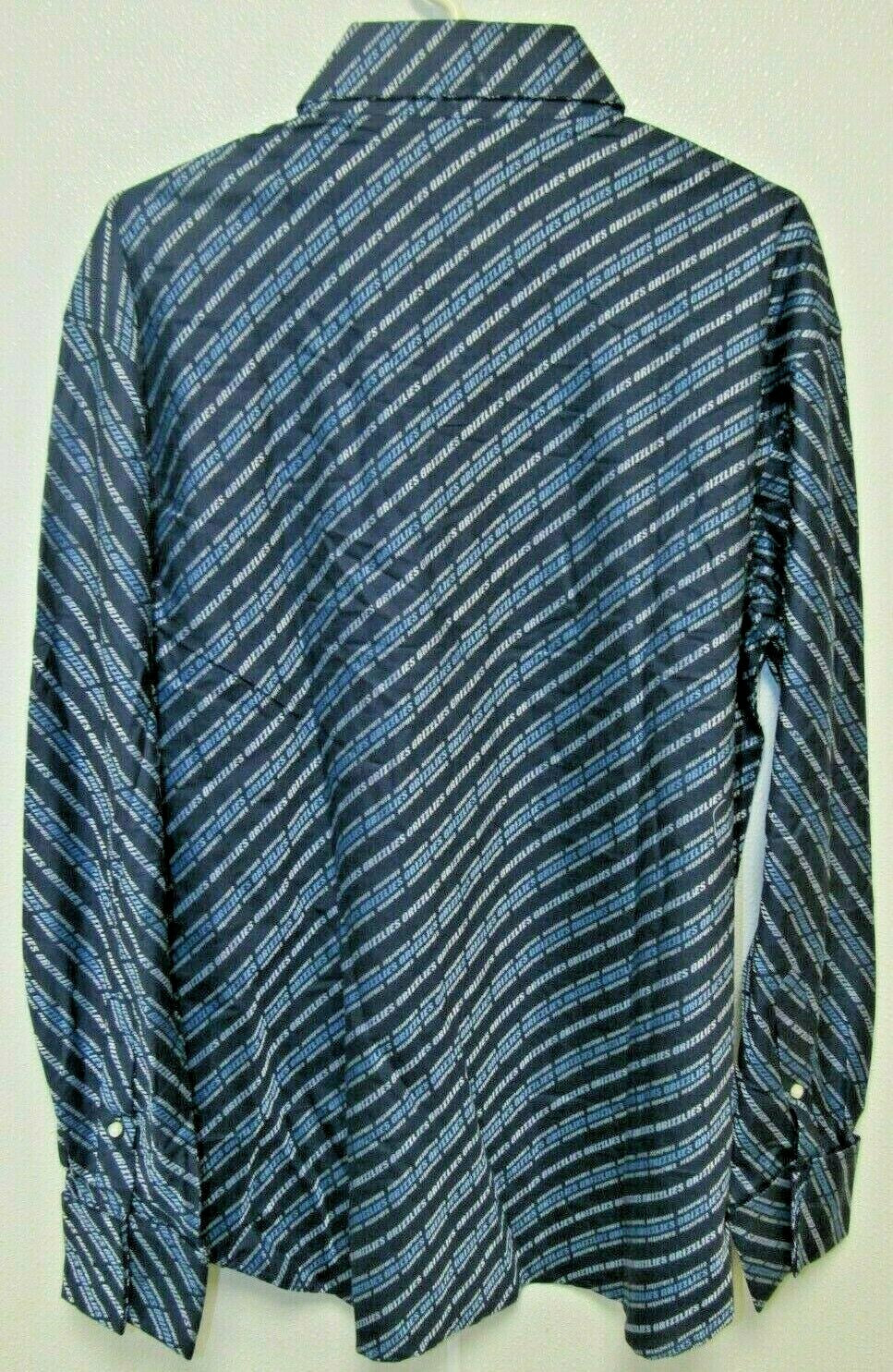 NBA Memphis Grizzlies Blue Button Up Dress Shirt Long Sleeve size 2XL by Headmaster