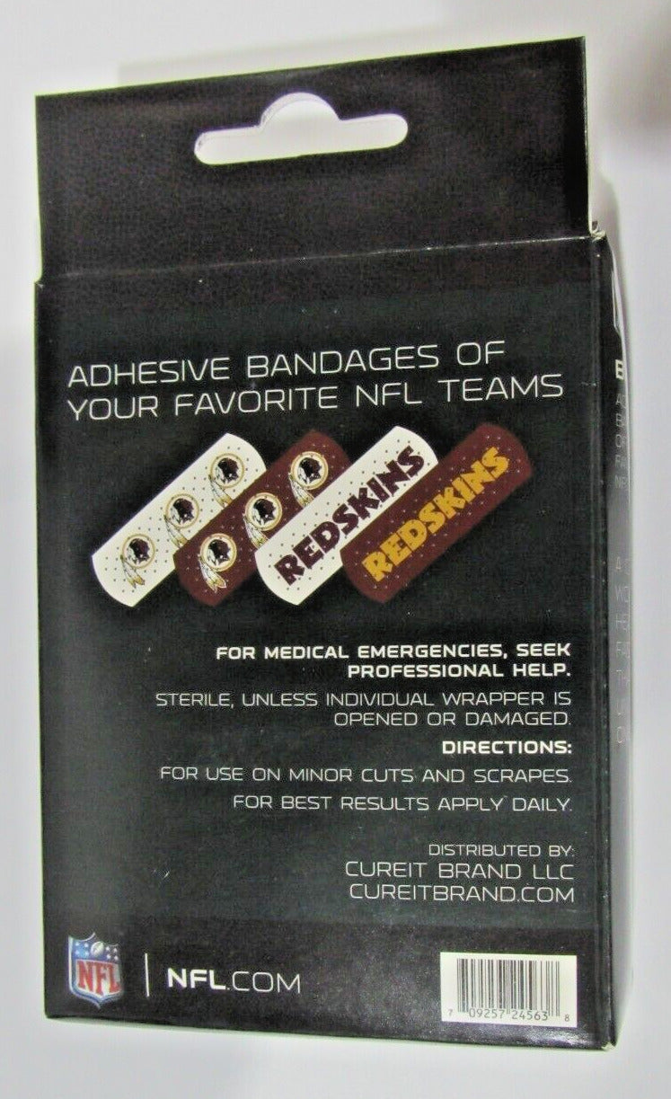 NFL Washington Redskins Cure it Bandages 50ct 1"x3" in Box Officially Licensed