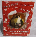 Basset Hound Christmas Ornament Shatter Proof Ball 2.75" Diameter