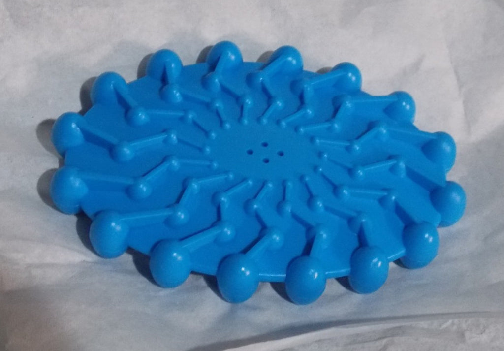 Blue 3 1/2"x 5" Oval with Bubbles Bar Soap Dish Flexible Plastic