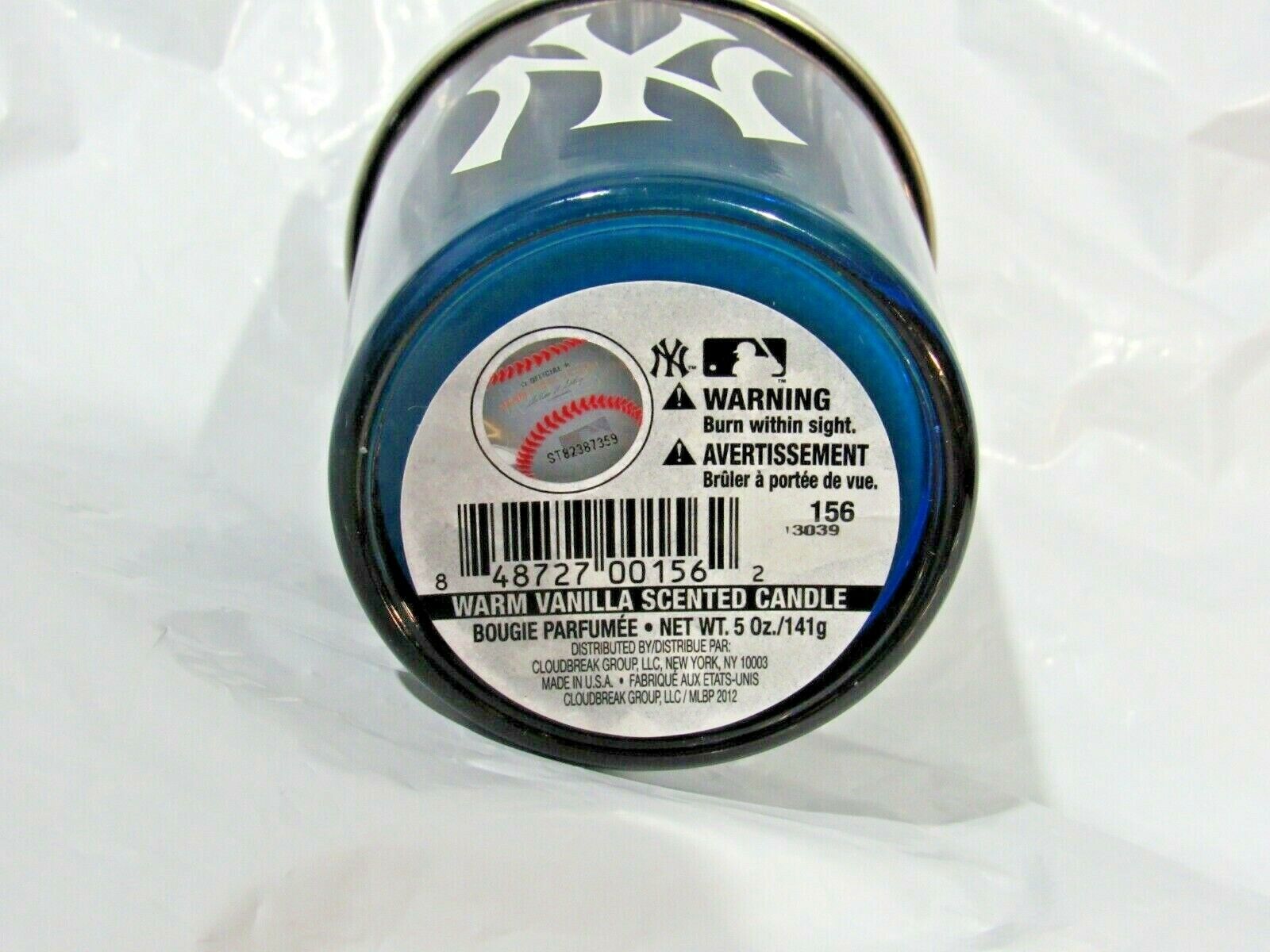 New York Yankees Candle Scent WARM VANILLA Officially Licensed by MLB Net Wt 5oz