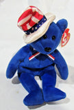 TY Beanie Babies Red White n Blue SAMS w/Hat Plush Bear All have July 4 2003 DOB