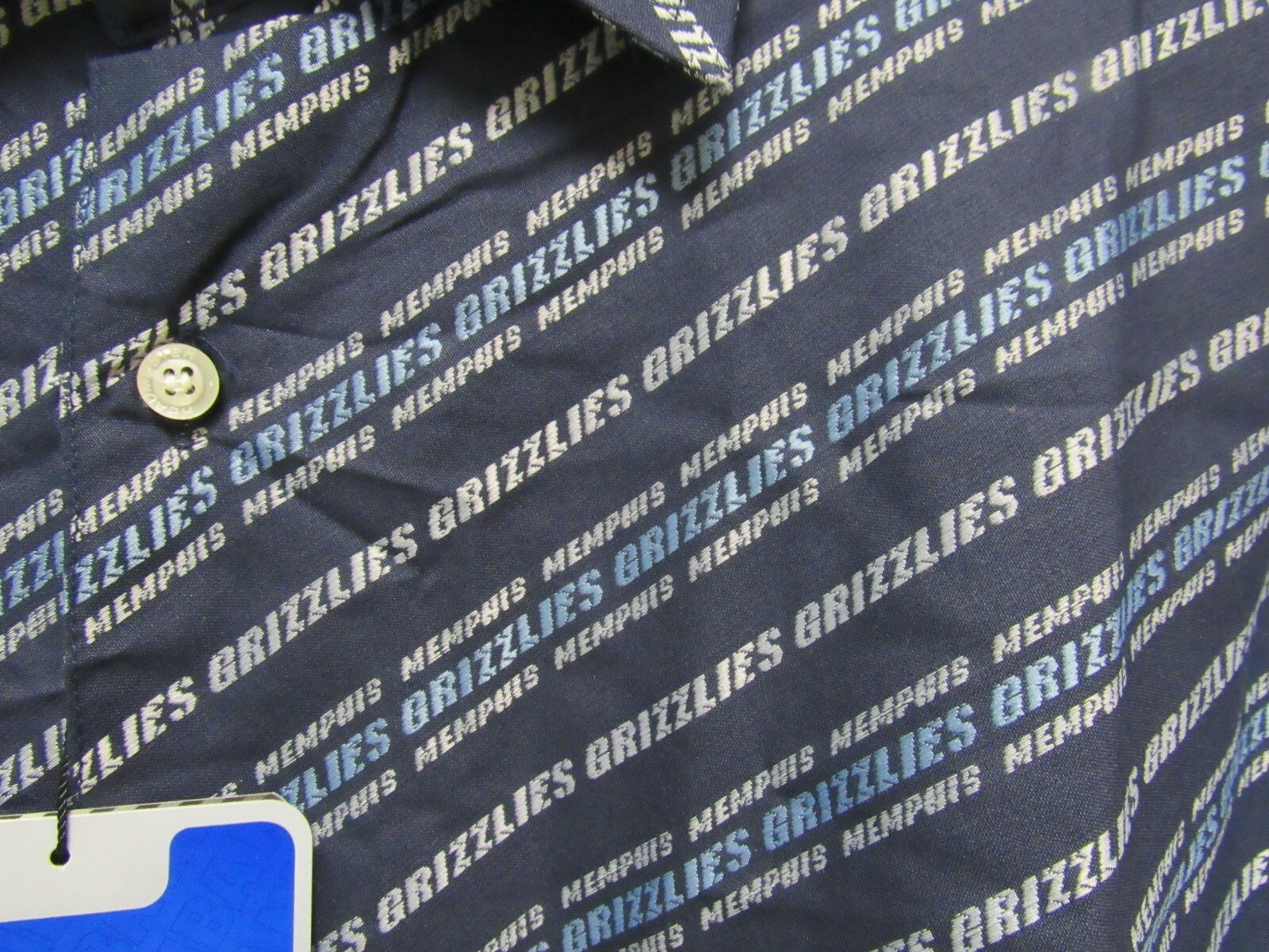 NBA Memphis Grizzlies Blue Button Up Dress Shirt Long Sleeve size XL by Headmaster