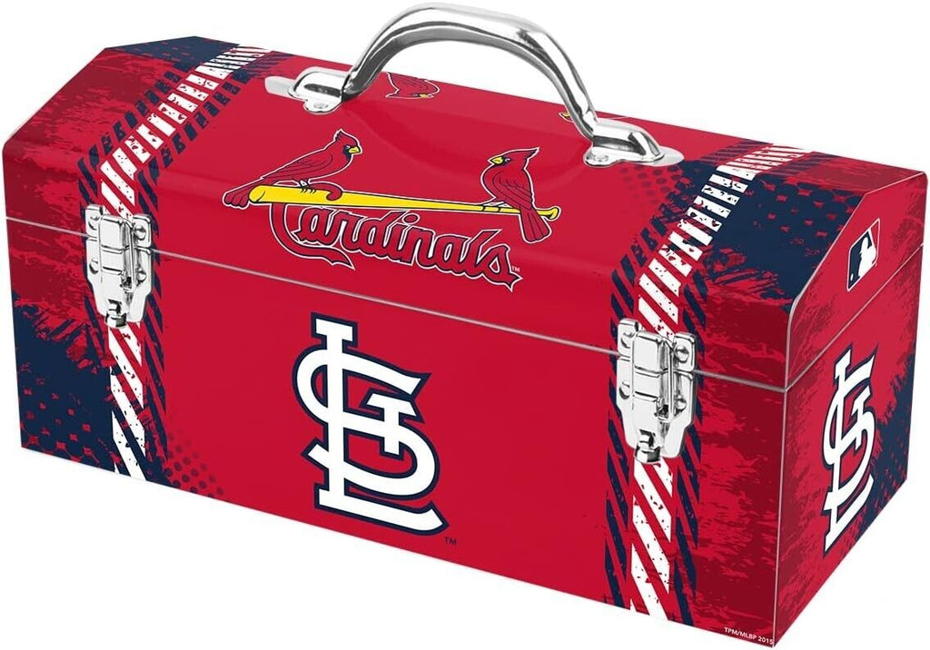 MLB St. Louis Cardinals 16"x7"x8" Steel Tool Box with Tray by Team ProMark