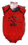 MLB Cincinnati Reds 2 pack Red and Red Gray Striped Bodysuit Set 24M by Majestic