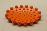 Orange 3 1/2"x 5" Oval with Bubbles Bar Soap Dish Flexible Plastic