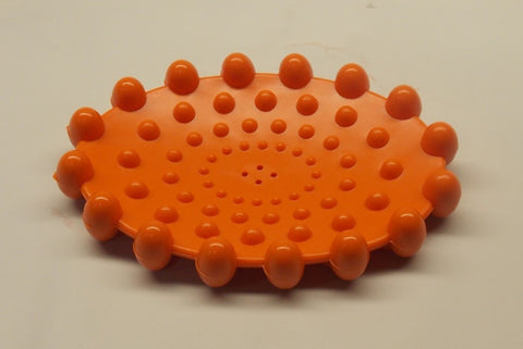 Orange 3 1/2"x 5" Oval with Bubbles Bar Soap Dish Flexible Plastic