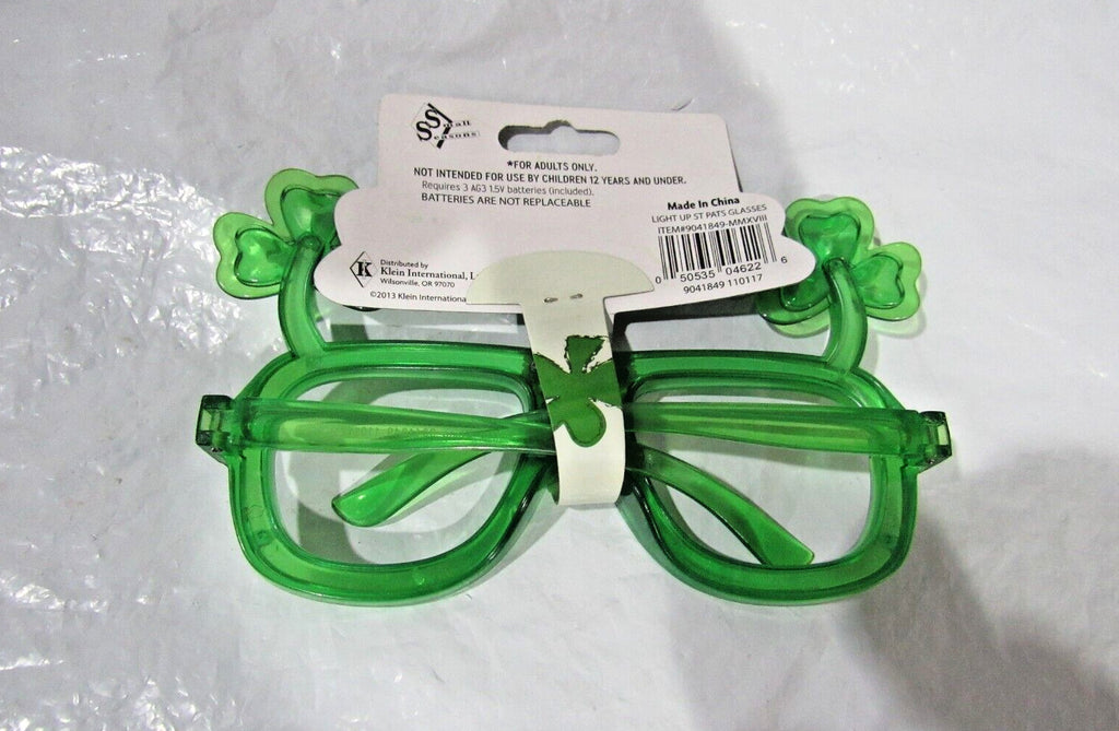 St. Patrick's Day Light Up Glasses Shamrock with 3 Modes