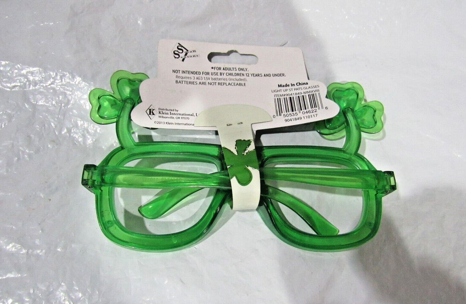 St. Patrick's Day Light Up Glasses Shamrock with 3 Modes