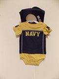 NCAA Navy Midshipmen Bodysuit Bib Bootie Set Size 3/6 M by OUTERStuff