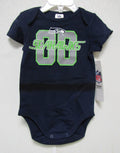 NFL Seattle Seahawks LOGO Name Over 00 Bodysuit Short Sleeve Size 0-3M Gerber
