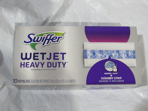Swiffer WetJet Heavy Duty w/Scrubby Strip Mopping Pads 10 ct Box