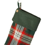 Christmas Stocking Plaid Knit Green Red Cream Hearth & Hand with Magnolia