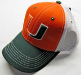 NCAA Miami Hurricanes Mesh Trucker Hat Plastic Snap Closure Collegiate Headwear