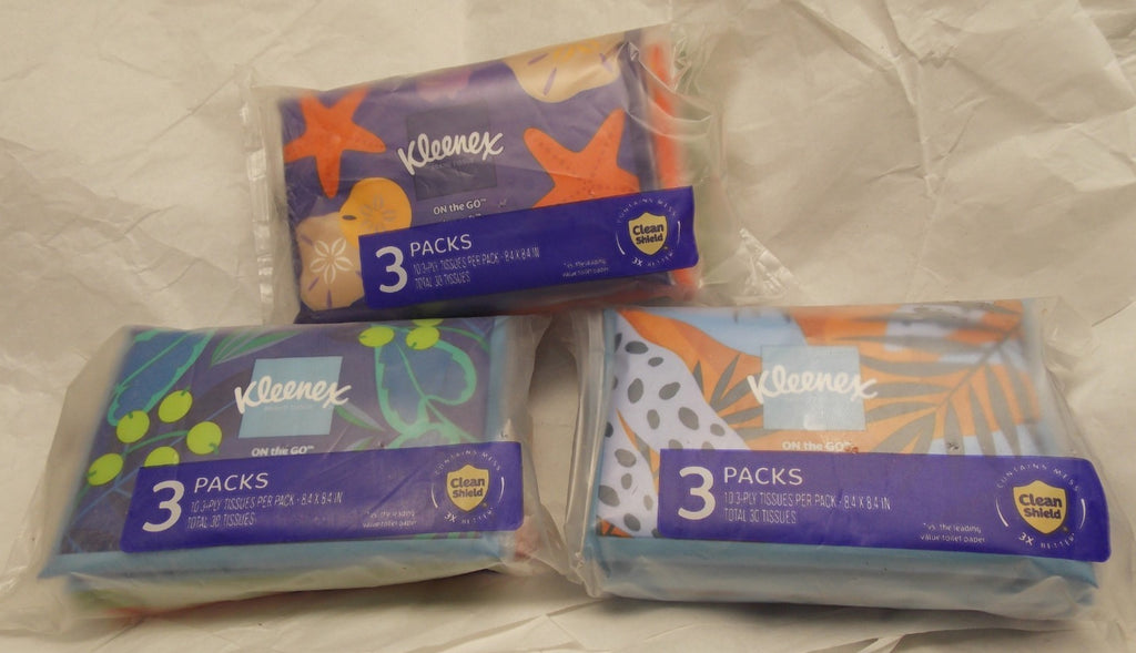 9 Kleenex On-The-Go Slim Wallet Facial Tissues 10 pack  3-Ply  90 Tissues Total