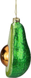 4.5" Green and Yellow Glass Avocado Christmas Ornament