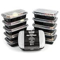 Food Storage Lunch Containers 1 Compartments 12 oz Reusable Black 10 Count
