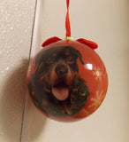 Rottweiler Christmas Ornament Shatter Proof Ball 2.75" Diameter