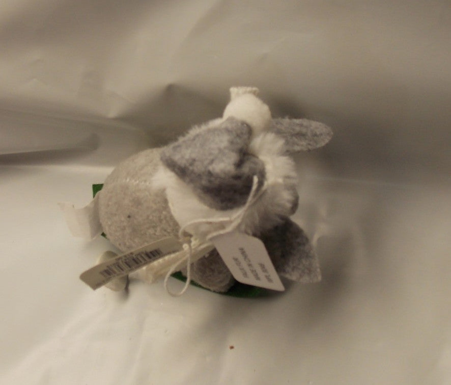 Macy's Holiday Lane Cozy Christmas Gray Skiing Mouse Ornament