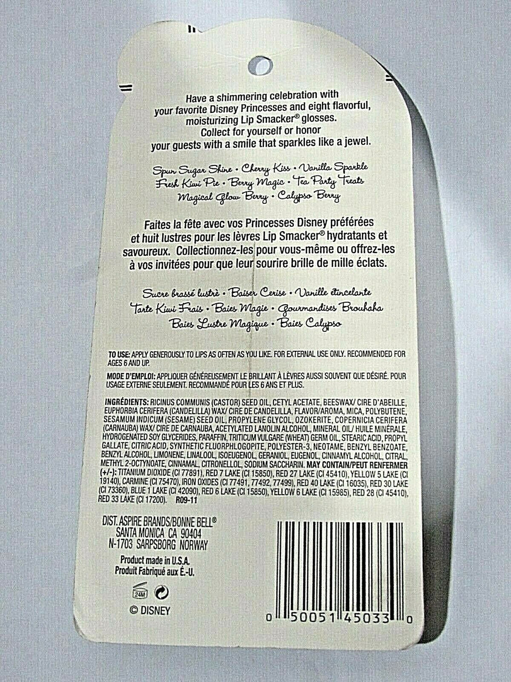 Disney Princess Lip Smacker Lip Balm Party Pack Variety 8 Pack Metallic Label