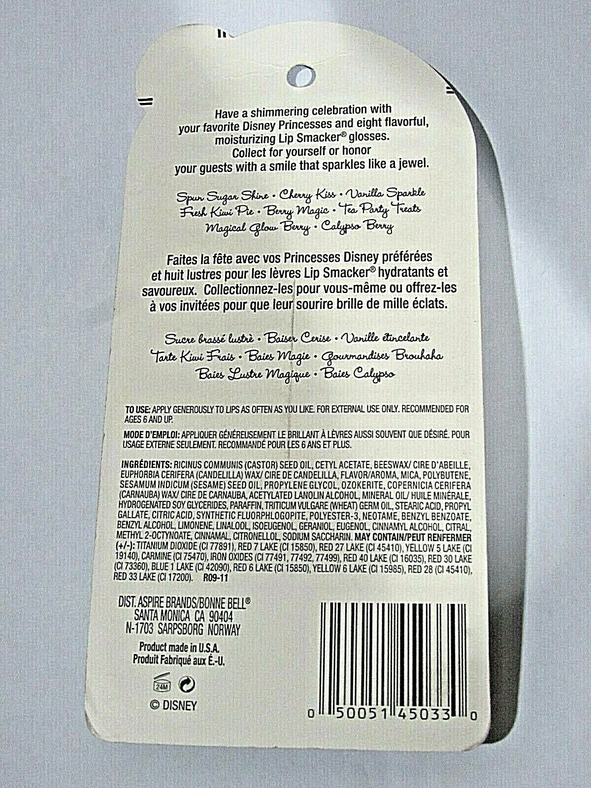 Disney Princess Lip Smacker Lip Balm Party Pack Variety 8 Pack Metallic Label
