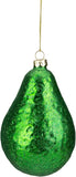 4.5" Green and Yellow Glass Avocado Christmas Ornament