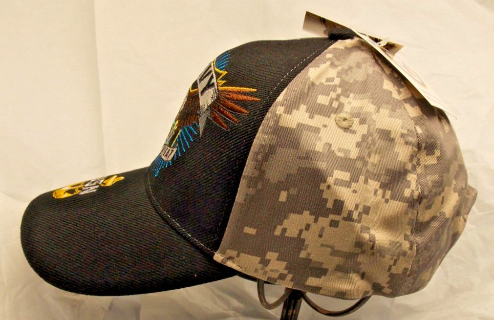 Navy Never Accept Defeat Freedom Fighter Black Hat Hook and Loop Closure by CSI