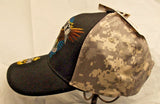 Navy Never Accept Defeat Freedom Fighter Black Hat Hook and Loop Closure by CSI