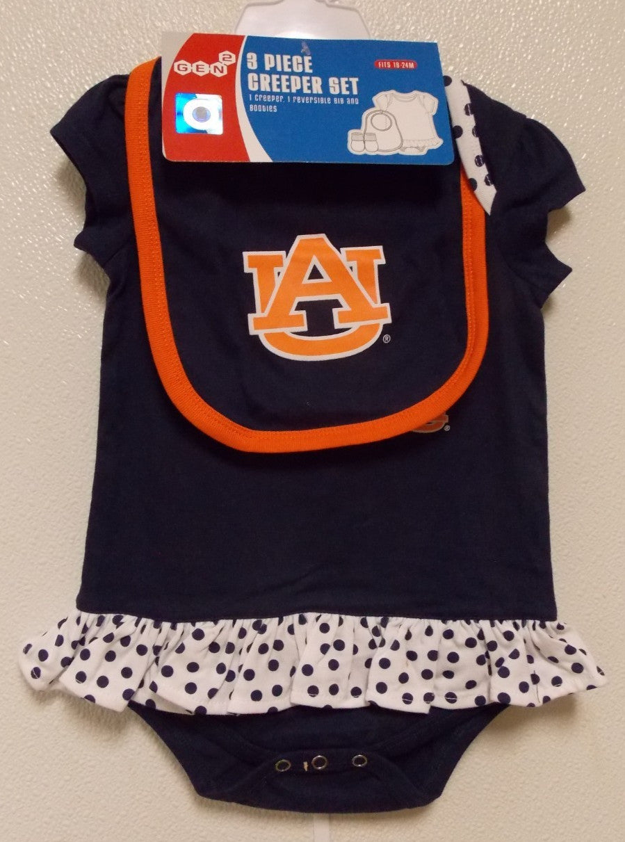 NCAA Auburn Tigers Girls Tutu Bodysuit Bib Bootie Set 18-24 M by Outerstuff
