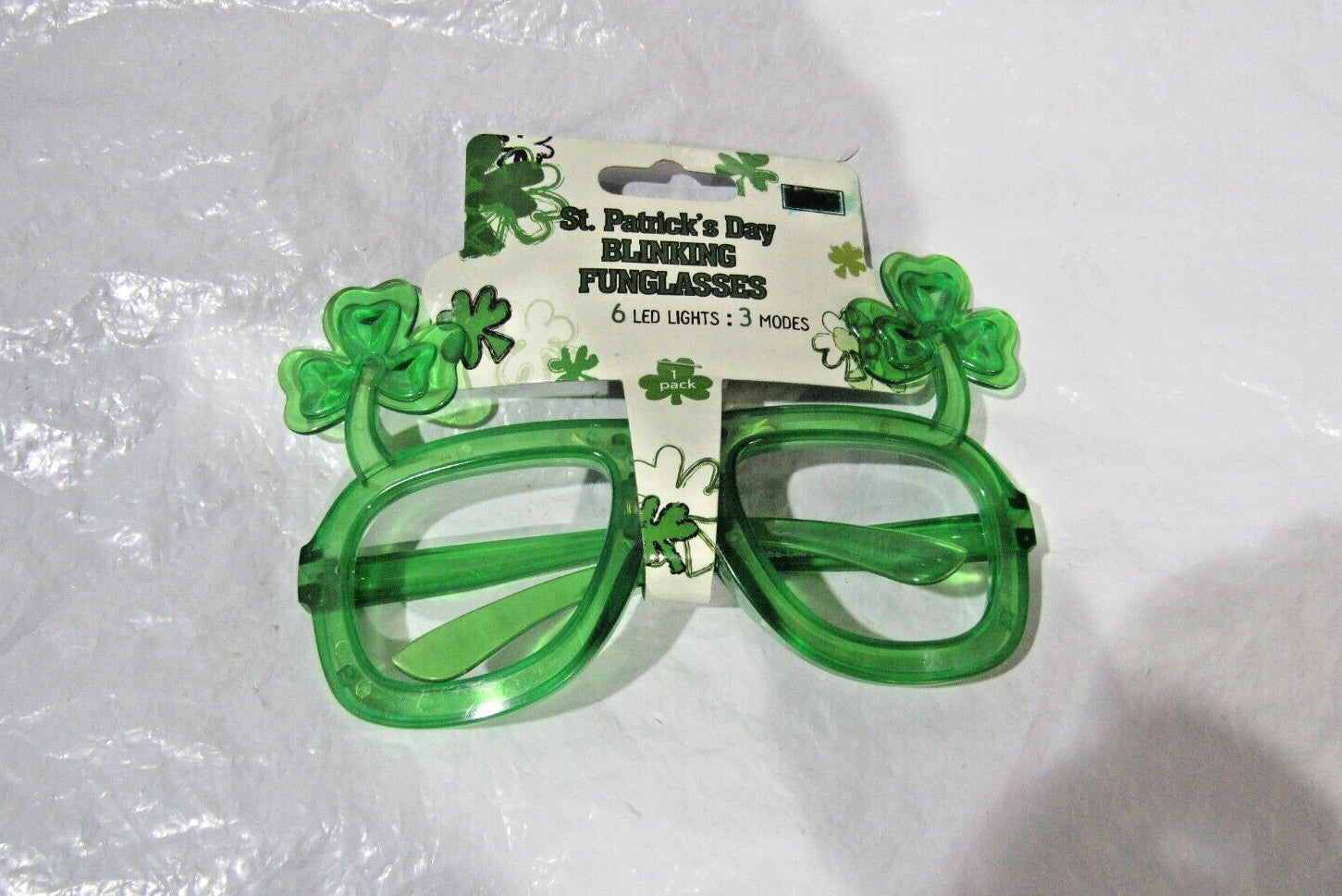 St. Patrick's Day Light Up Glasses Shamrock with 3 Modes