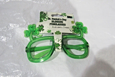 St. Patrick's Day Light Up Glasses Shamrock with 3 Modes