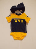 NCAA West Virginia Mountaineers Bodysuit Bib Bootie Set Sz 18 M by OUTER Stuff