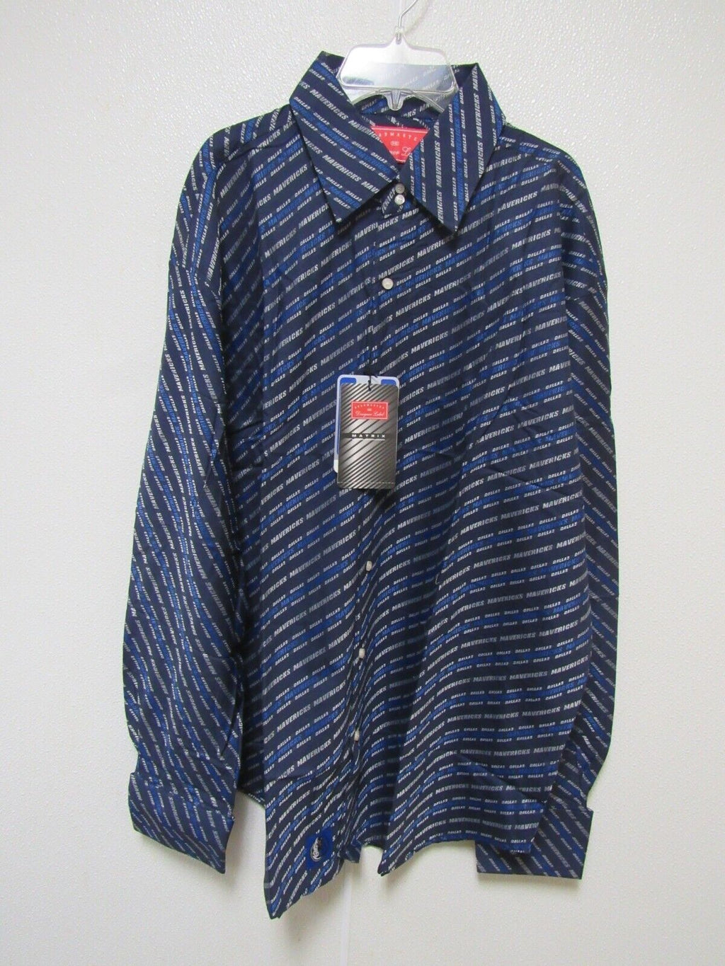 NBA Dallas Mavericks Blue Button Up Dress Shirt Long Sleeve size 3XL Headmaster