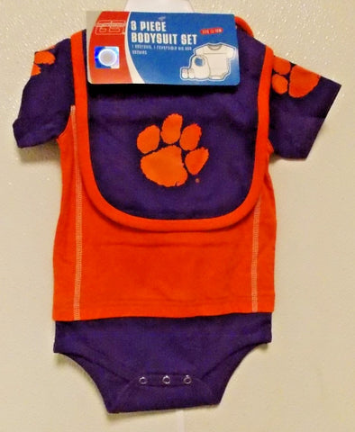 NCAA Clemson Tigers Bodysuit Bib Bootie Set Size 18-24 M by OUTERStuff