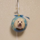 Poodle white Christmas Ornament Shatter Proof Ball 2.75" Diameter
