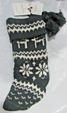 Reindeer and Snowflake Holiday Stocking Collection 20" Cream Green Hearth & Hand